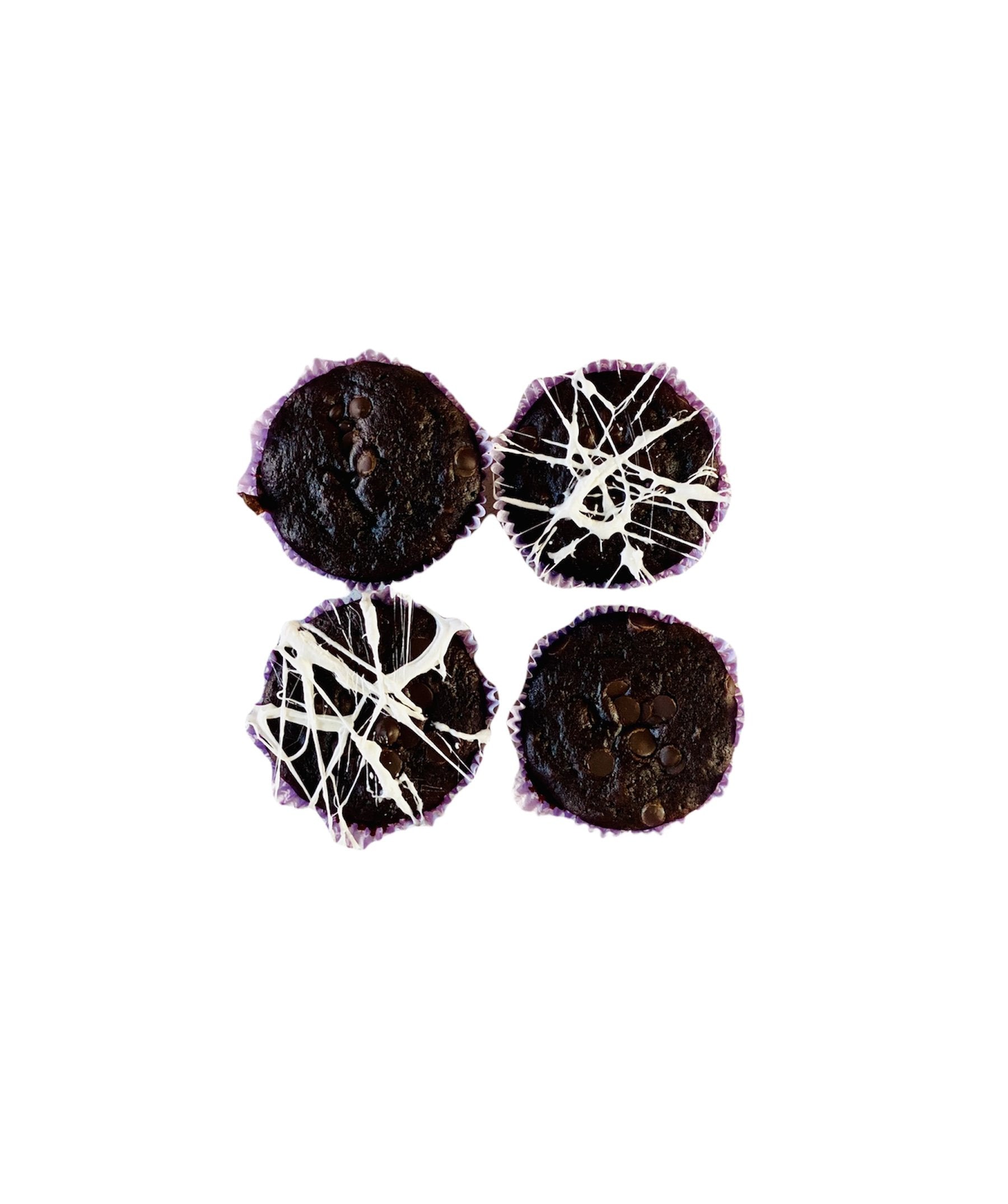 Čokoládové muffiny plněné oříškovým máslem (vegan)