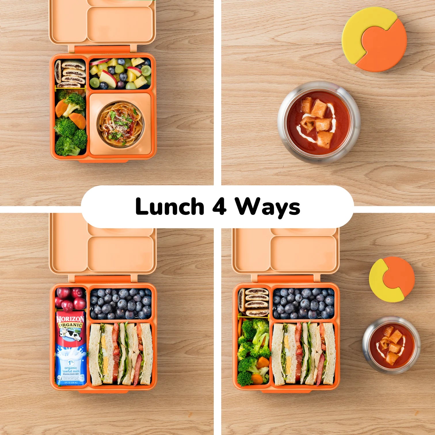 OmieBox hot & cold - Lunchbox s vyjímatelnou termonádobou Poppy Orange