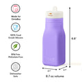OmieBottle 260ml - silikonová láhev do OmieBoxu s brčkem - fialová