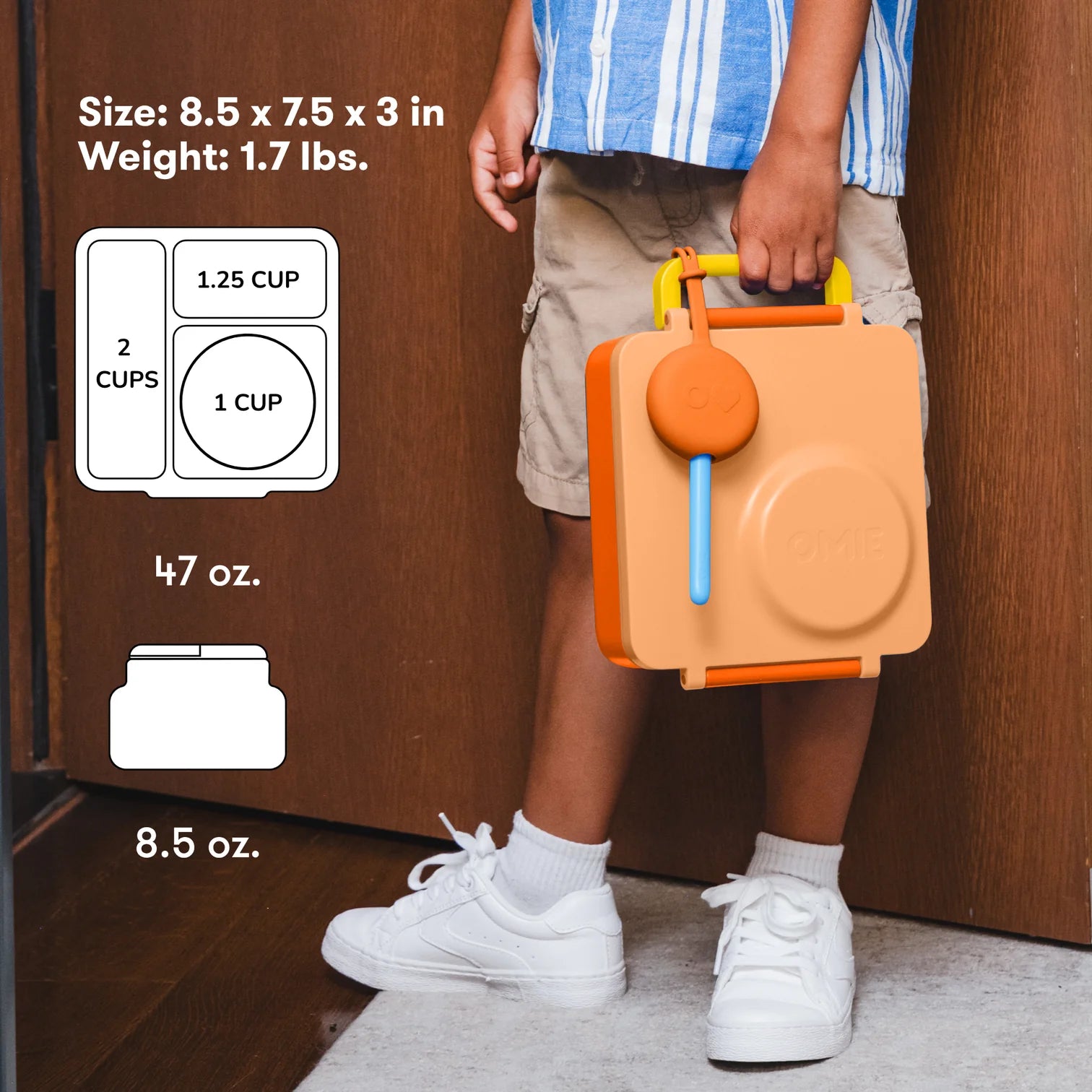 OmieBox hot & cold - Lunchbox s vyjímatelnou termonádobou Poppy Orange