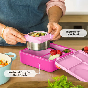 OmieBox hot & cold - Lunchbox s vyjímatelnou termonádobou Pixie Pink