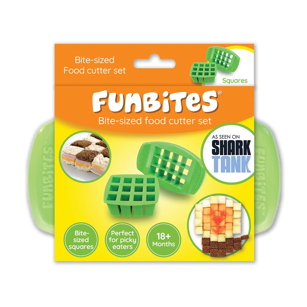 Sendvičové vykrajovátko FUNBITES - čtverce zelené