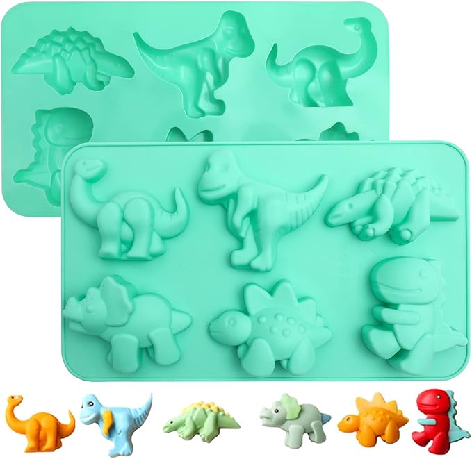 Silikonová forma na pečení dinosaurů – zelená
