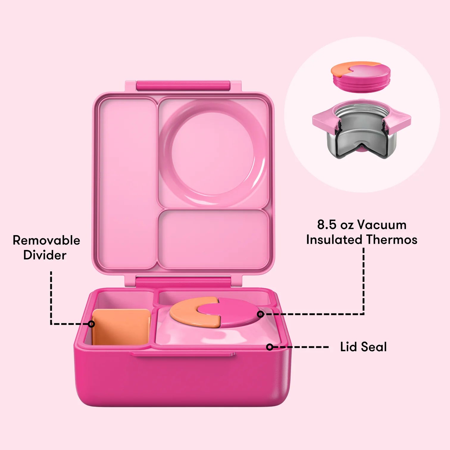 OmieBox hot & cold - Lunchbox s vyjímatelnou termonádobou Pixie Pink