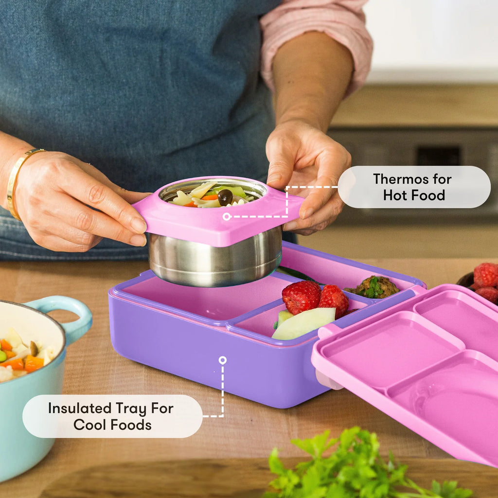 OmieBox hot & cold - Lunchbox s vyjímatelnou termonádobou Unicorn Pink