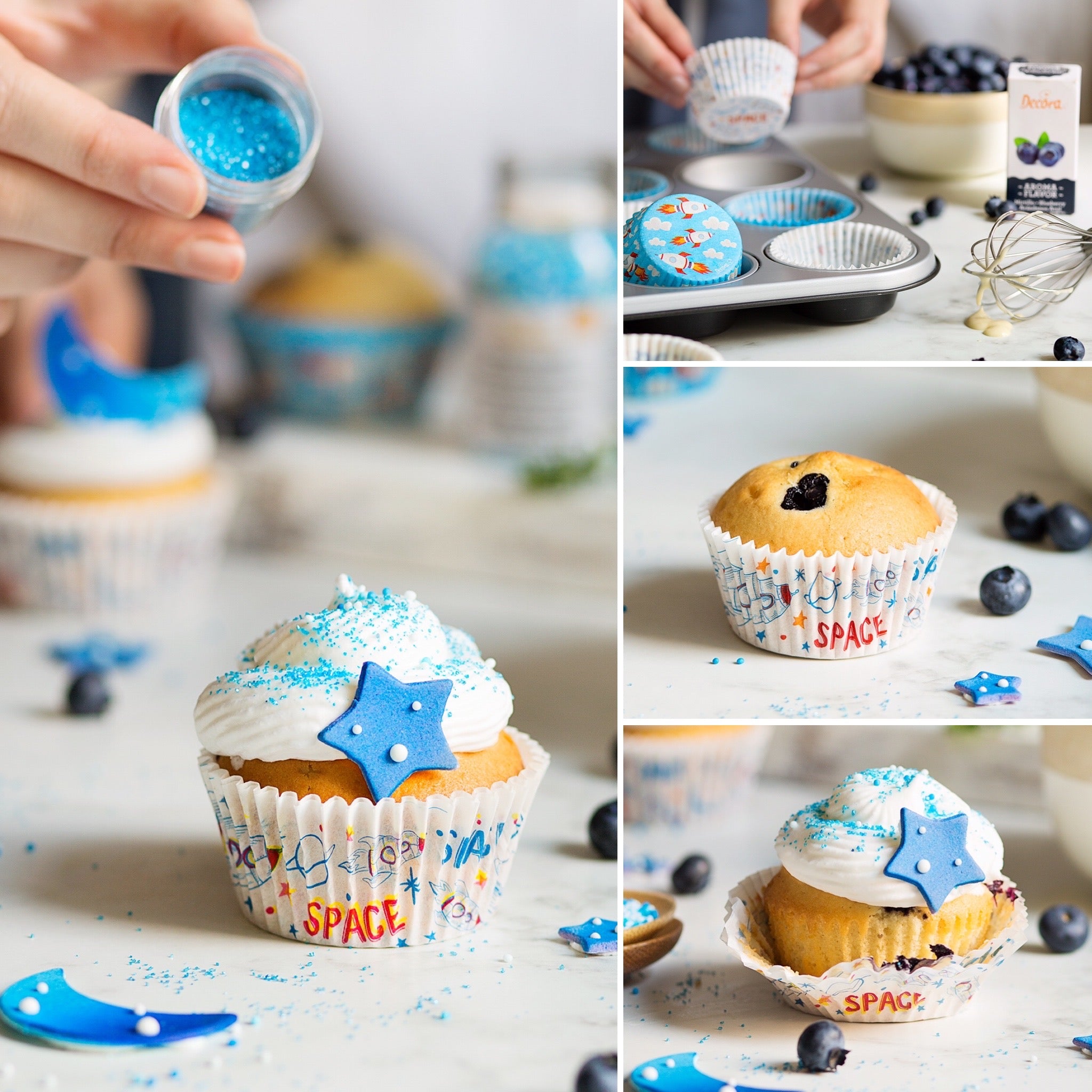 Papírové košíčky na muffiny - Vesmír