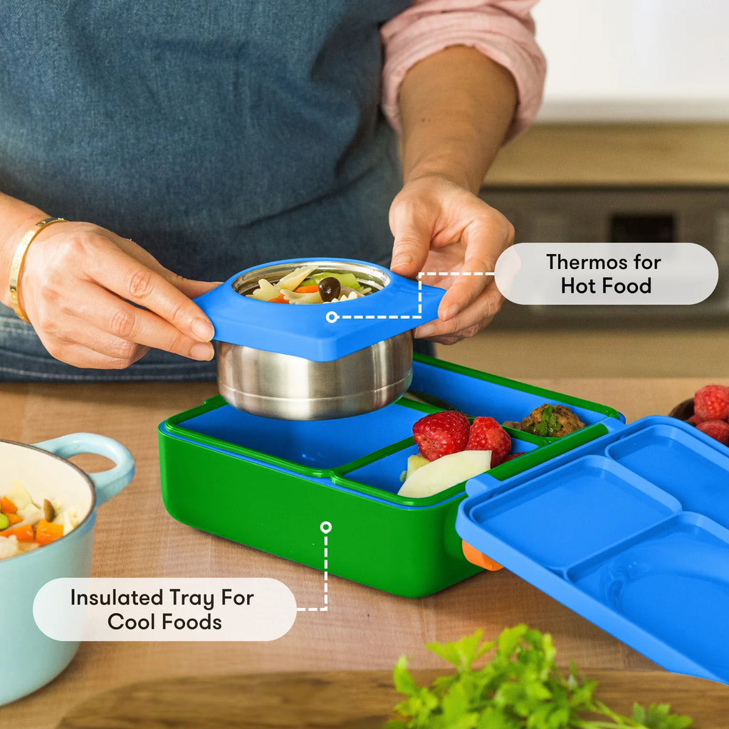 OmieBox hot & cold - Lunchbox s vyjímatelnou termonádobou Monster Blue