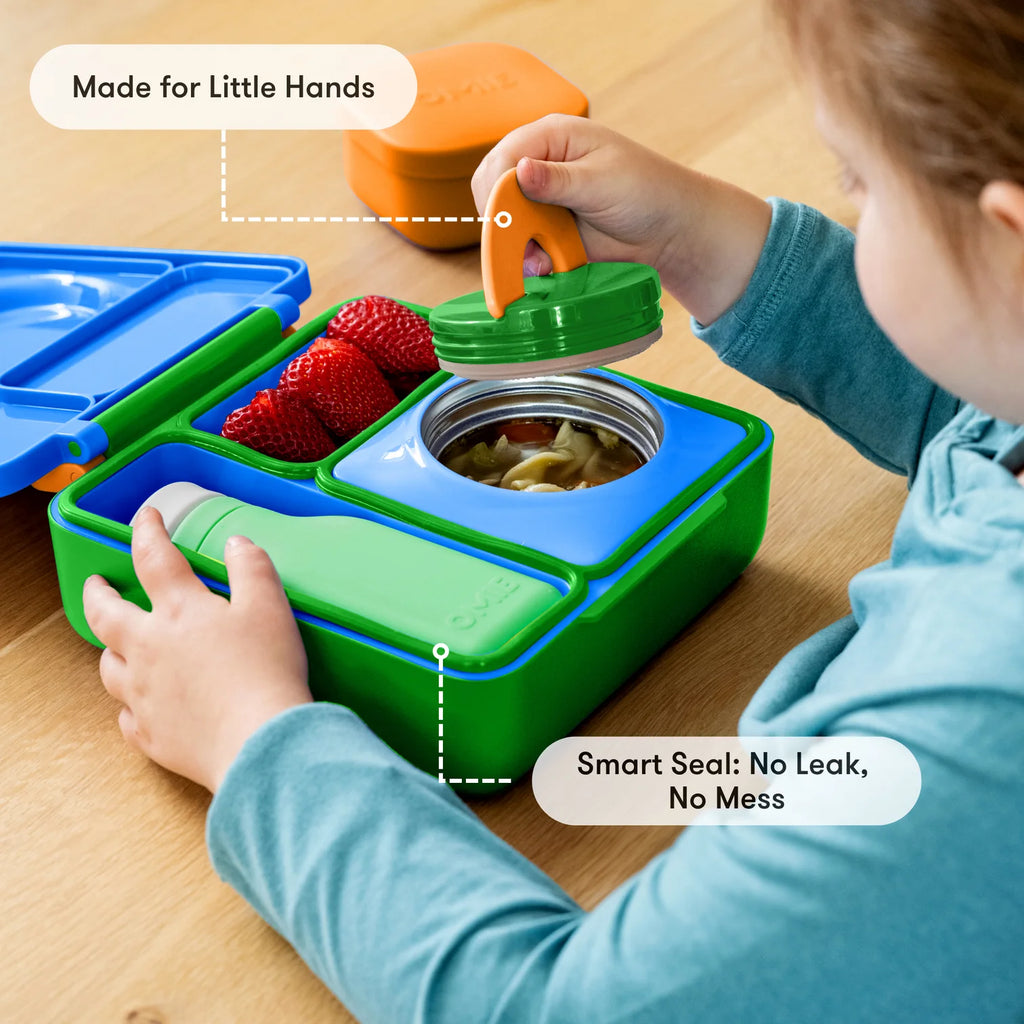 OmieBox hot & cold - Lunchbox s vyjímatelnou termonádobou Monster Blue