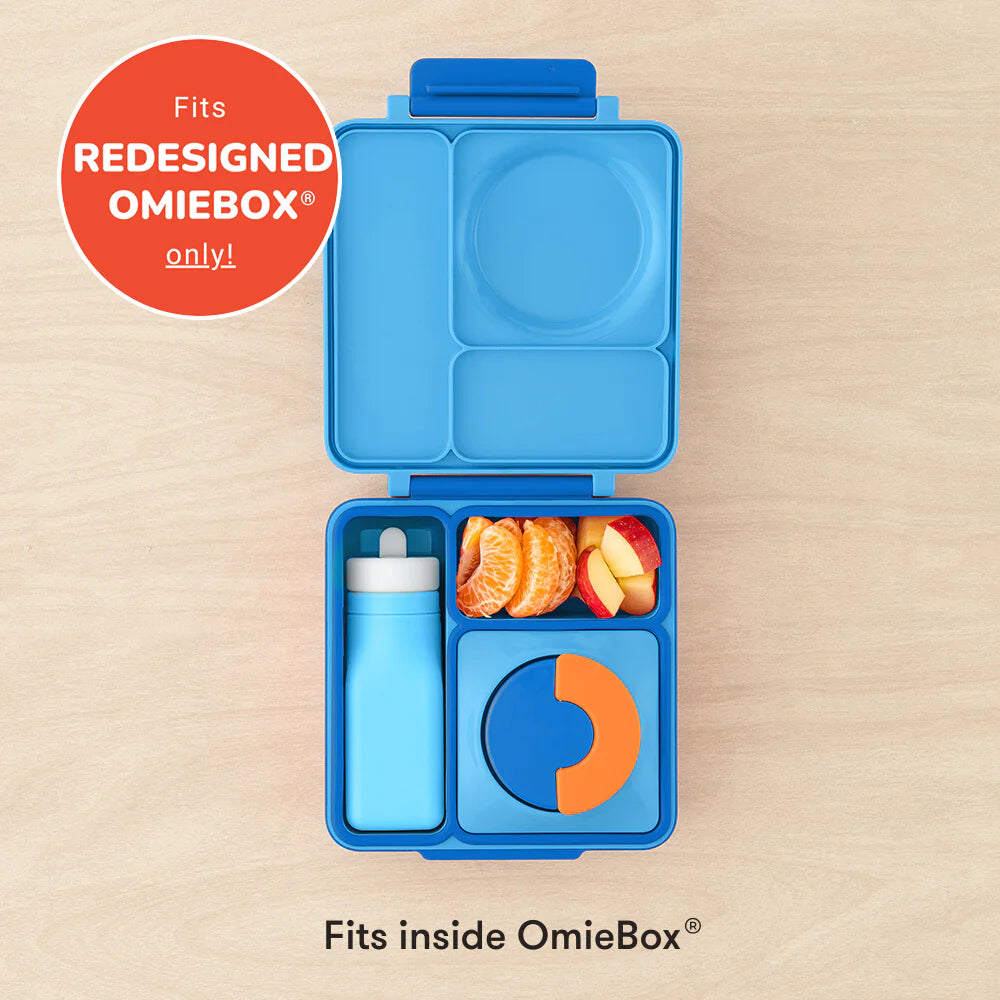 OmieBottle 260ml - silikonová láhev do OmieBoxu s brčkem - modrá