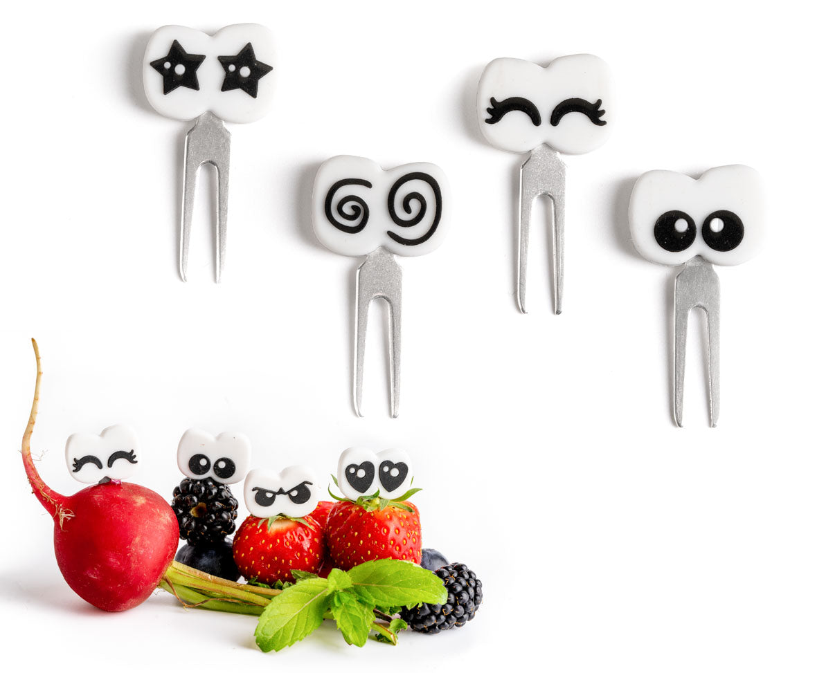 Set 4 krátkých nerezových napichovátek Lekkabox - Oči