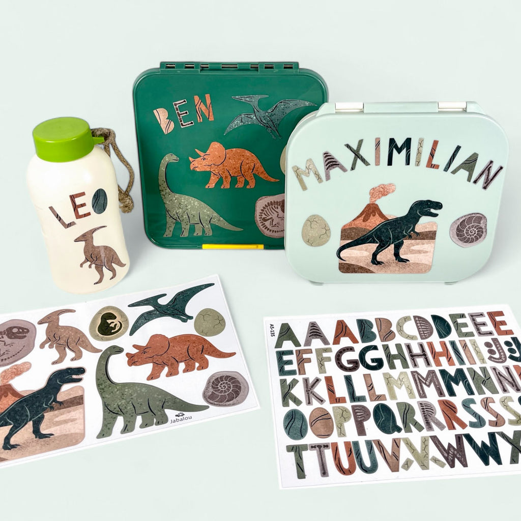 Voděoodolné nálepky písmenka - dinosauři