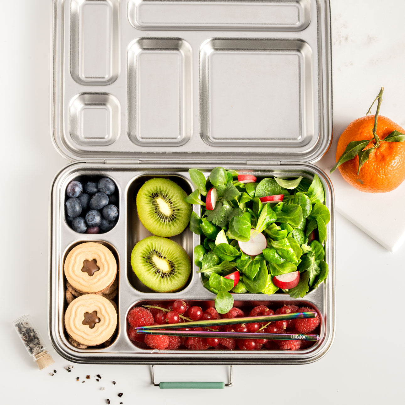 Lekkabox Stix - mini nerezové hůlky - duhové