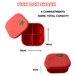 Načíst obrázek do prohlížeče Galerie, Silikonový Pick Box SNACK - 4 oddělení - žluto modrý
