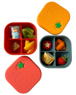 Načíst obrázek do prohlížeče Galerie, Silikonový Pick Box SNACK - 4 oddělení - žluto modrý
