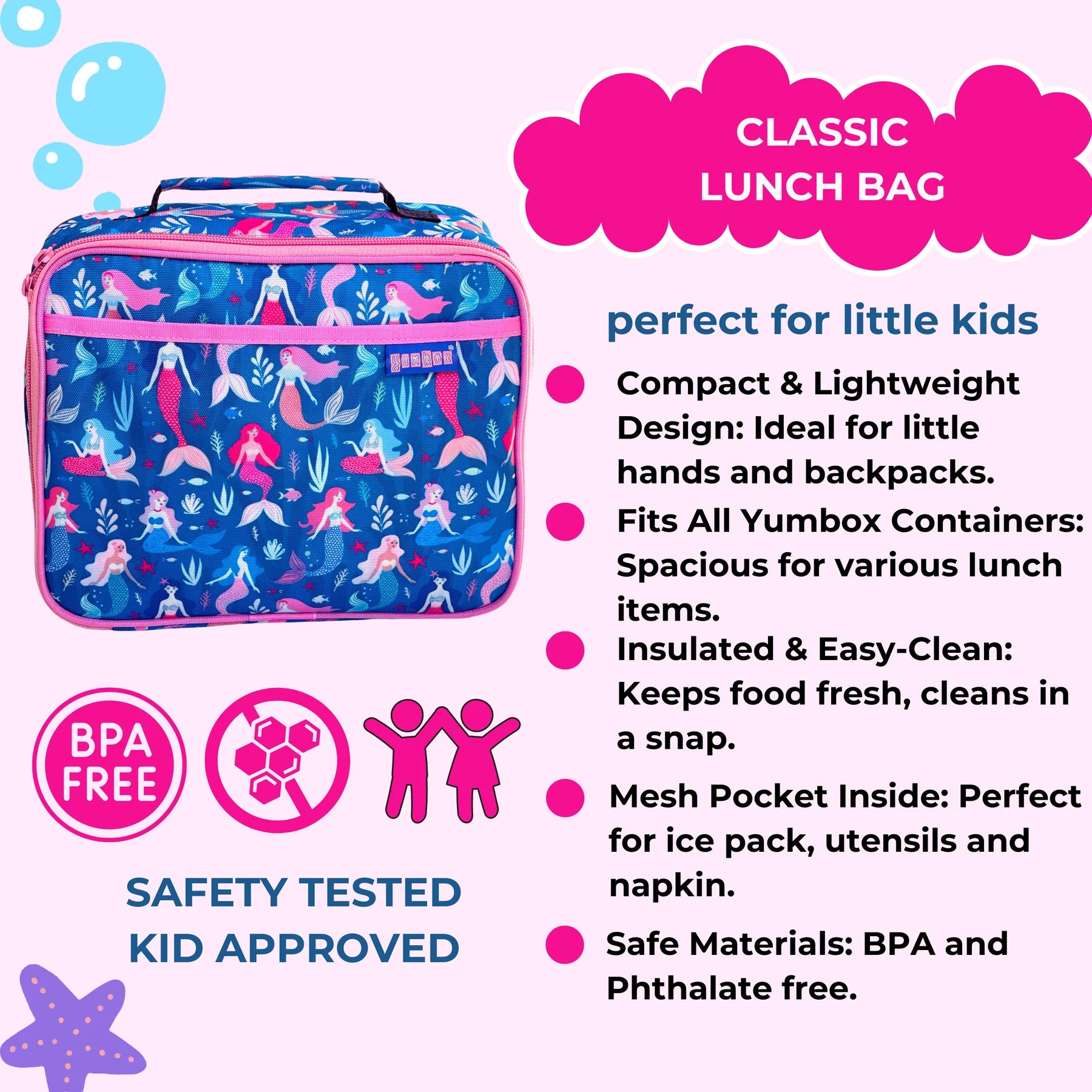 Yumbox CLASSIC termo izolační taštička na lunchbox Mořské víly