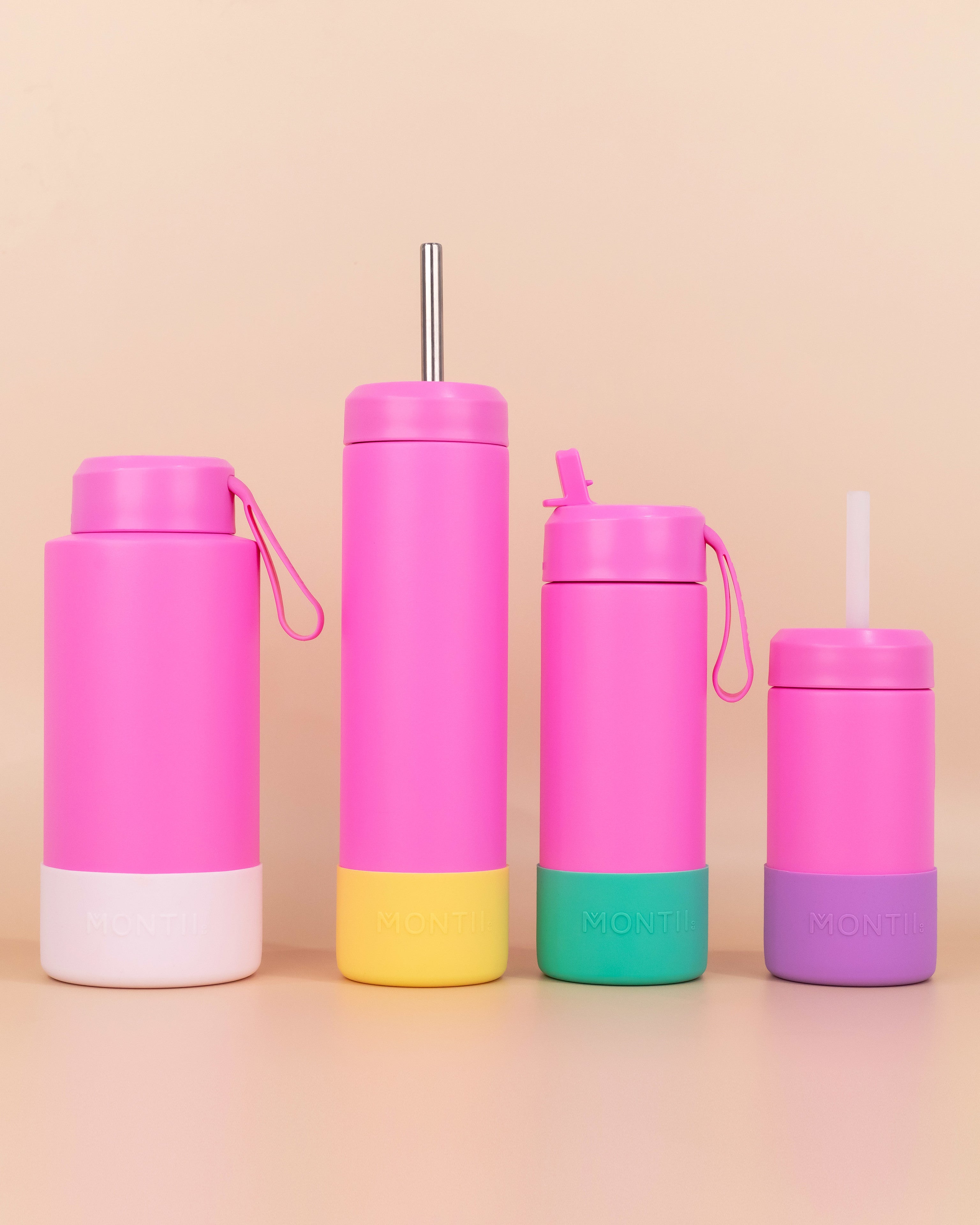 Montii Fusion 1l- termoizolační láhev Růžová s cucacím víčkem