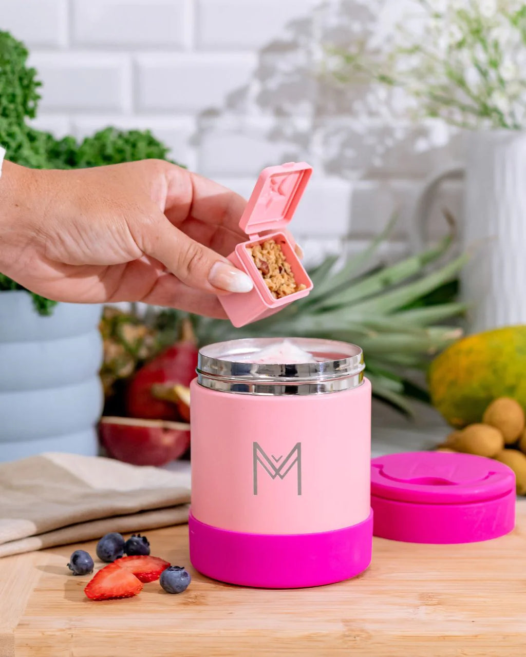 MontiiCo termoska na jídlo 400ml Jahoda