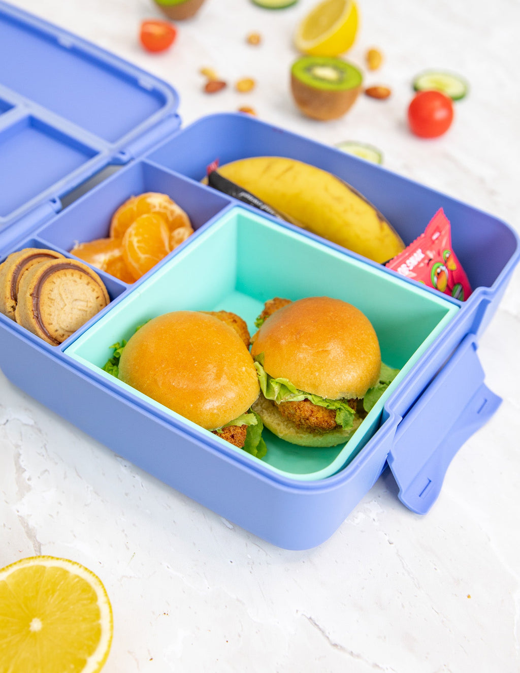 MontiiCo FEAST čtvercový silikonový tác Tyrkys