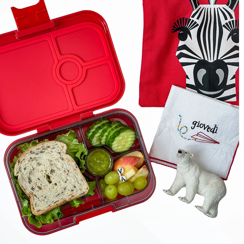 Yumbox Panino 4 oddělení červená (polární medvěd)