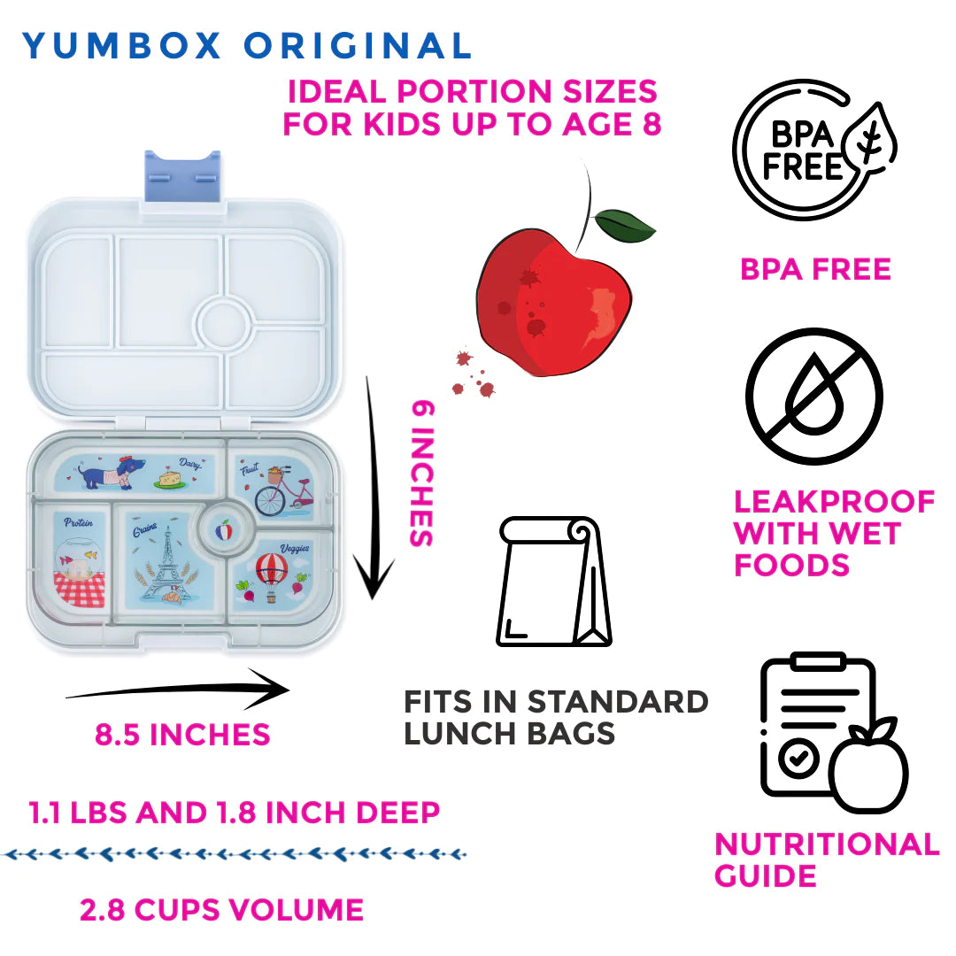 Yumbox Original 6 oddělení zamlžená šedá Paříž