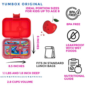 Yumbox Original 6 oddělení červená závody