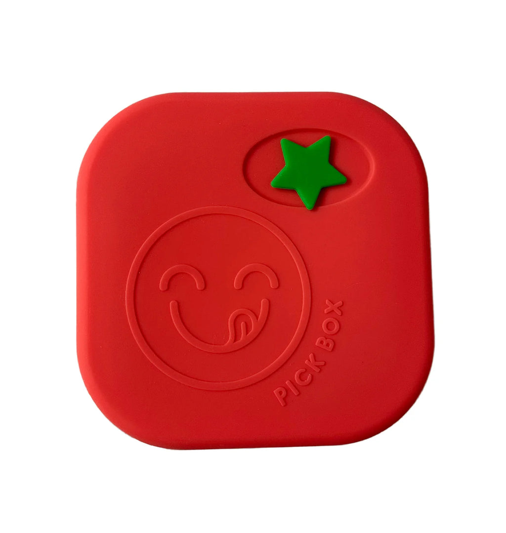 Silikonový Pick Box SNACK - 4 oddělení - červeno růžový
