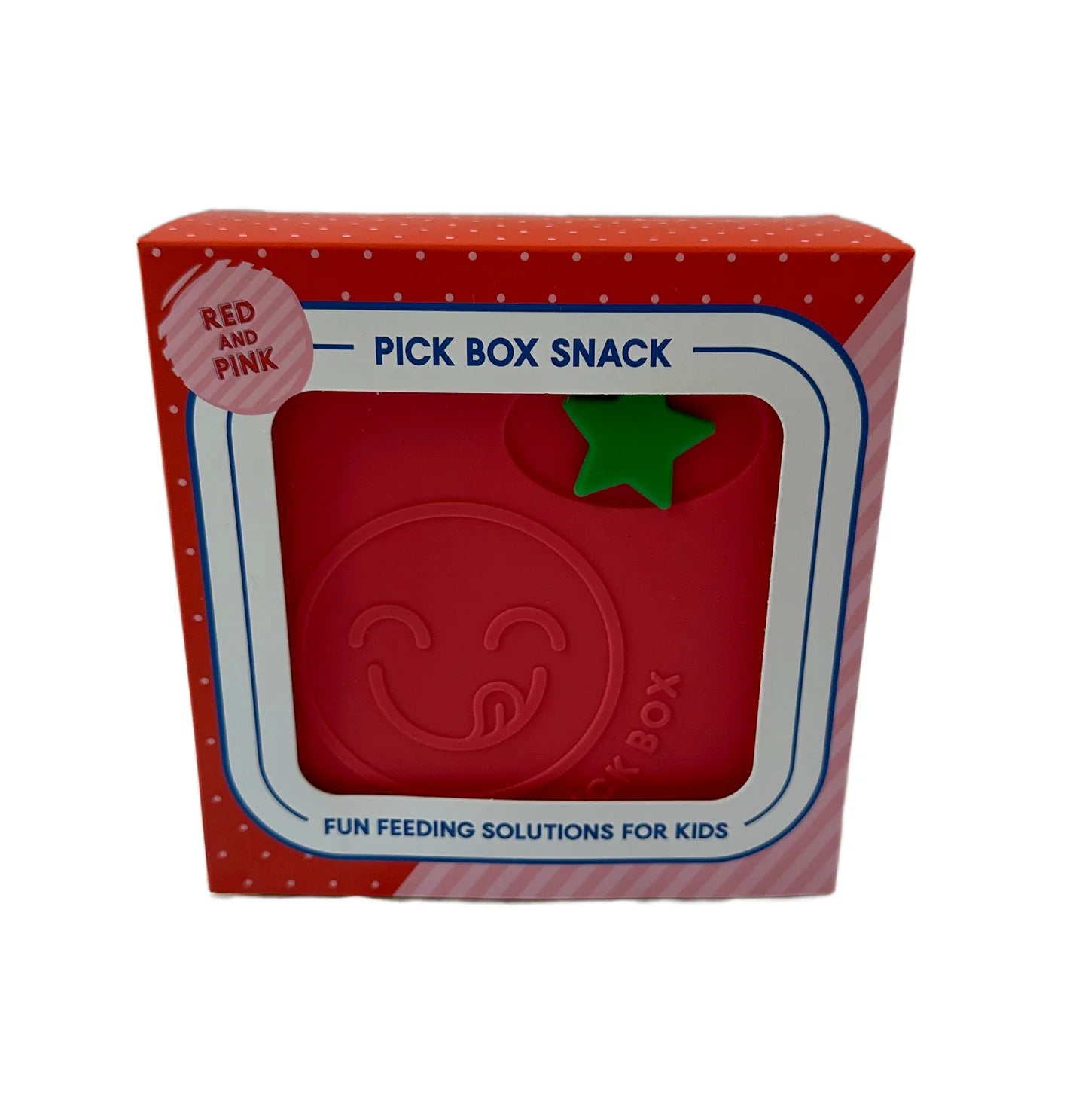 Silikonový Pick Box SNACK - 4 oddělení - červeno růžový