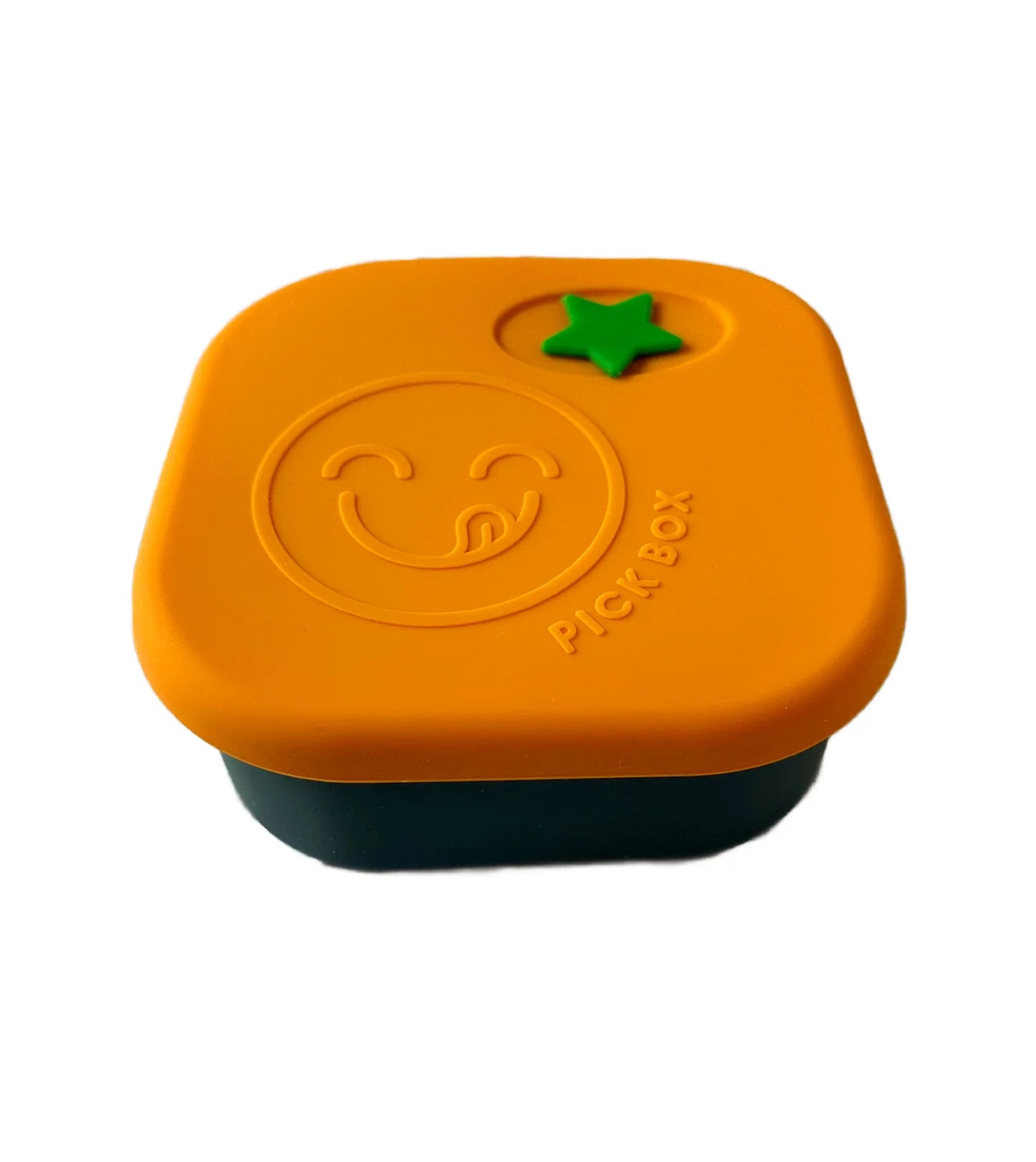 Silikonový Pick Box SNACK - 4 oddělení - žluto modrý