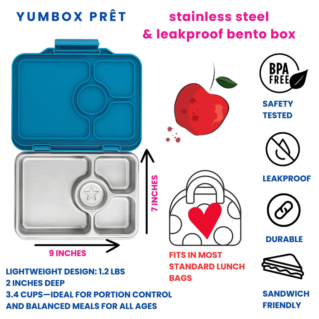 Yumbox Prêt nerez 4 oddělení - modrý soumrak s třpytkami