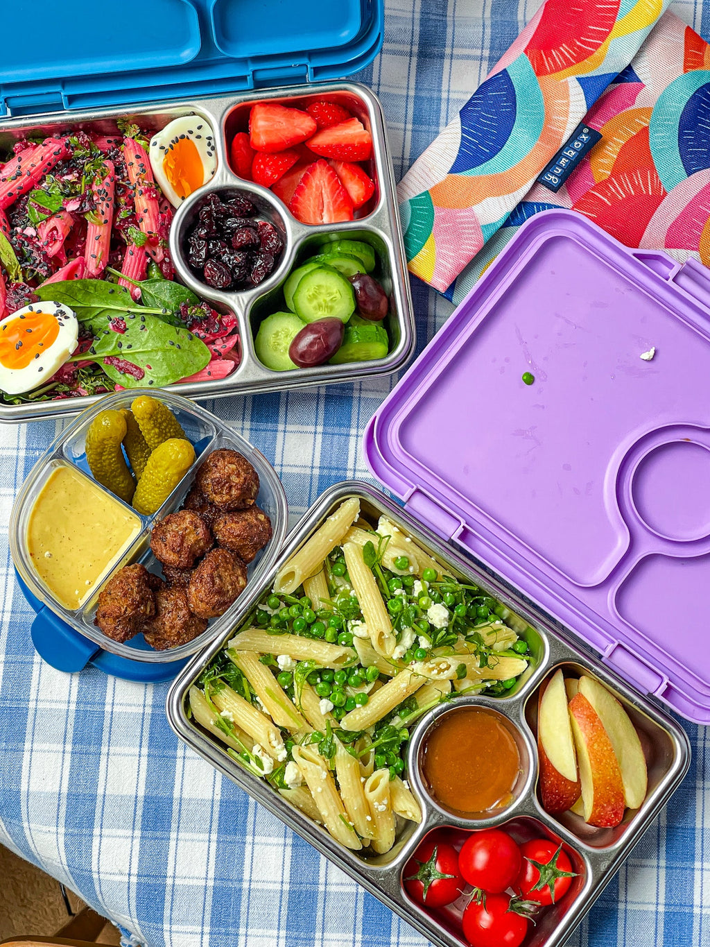 Yumbox Prêt nerez 4 oddělení - modrý soumrak s třpytkami