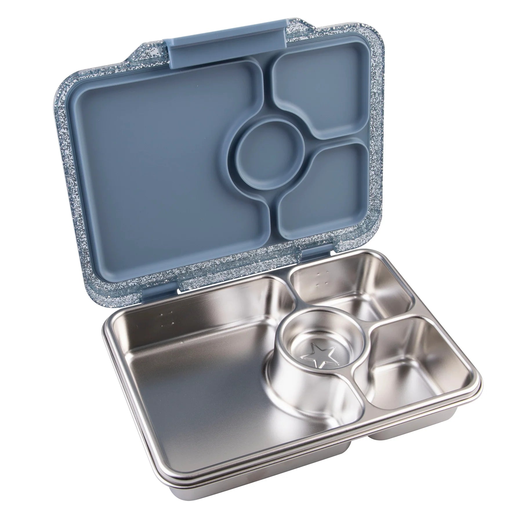 Yumbox Prêt nerez 4 oddělení - pařížská modrá s třpytkami