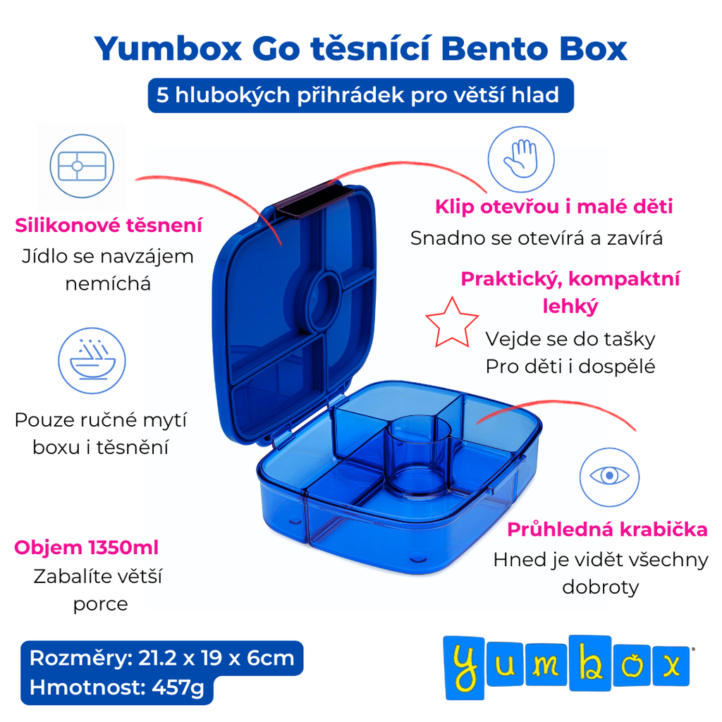 Yumbox GO - 5 oddělení modré Oslo