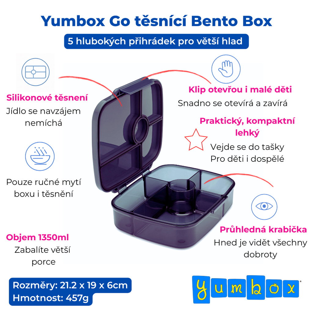 Yumbox GO - 5 oddělení antracitový Berlín