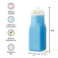 OmieBottle 260ml - silikonová láhev do OmieBoxu s brčkem - modrá