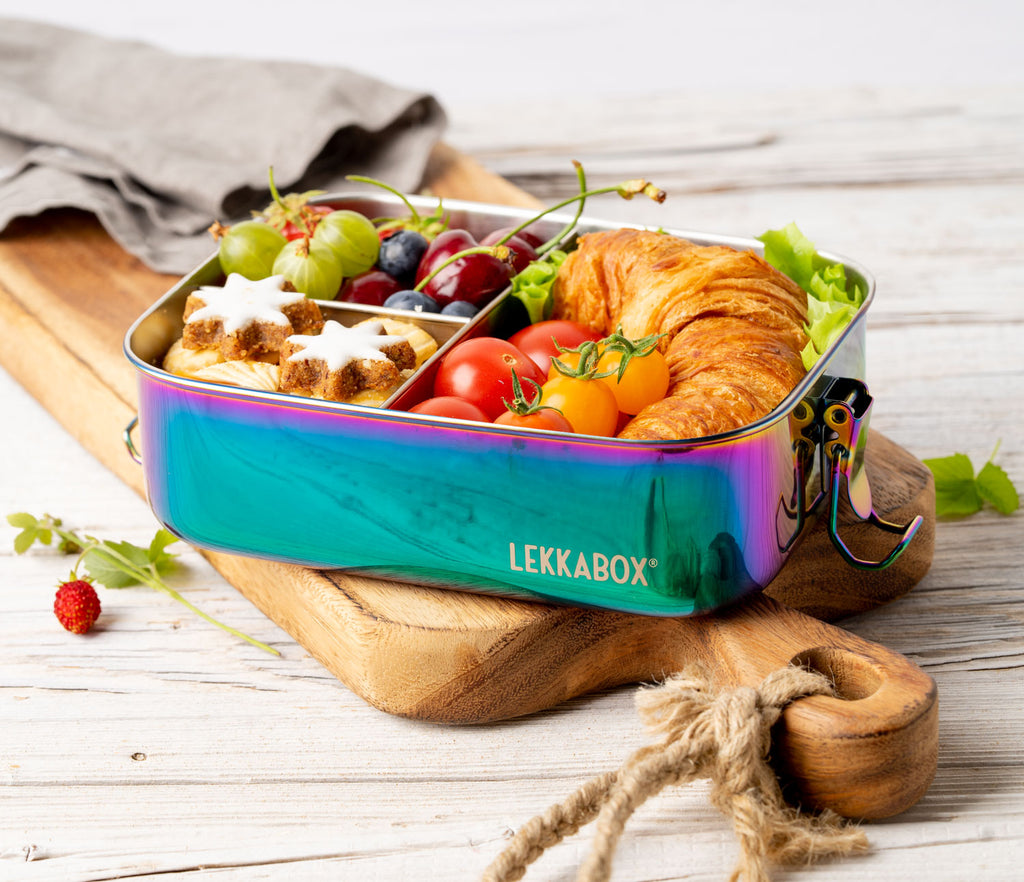 Lekkabox SAFE 1000ml se třemi odděleními - duhový