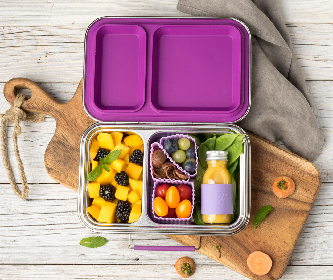 Lekkabox DUO nerezový box se 2 odděleními - lesní ovoce