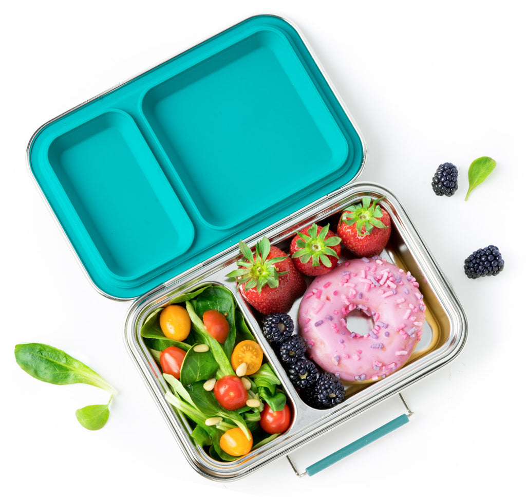 Lekkabox DUO nerezový box se 2 odděleními - petrolejová