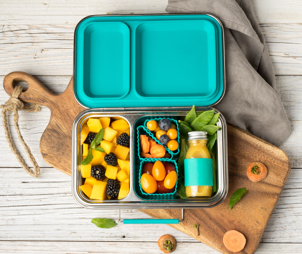 Lekkabox DUO nerezový box se 2 odděleními - petrolejová
