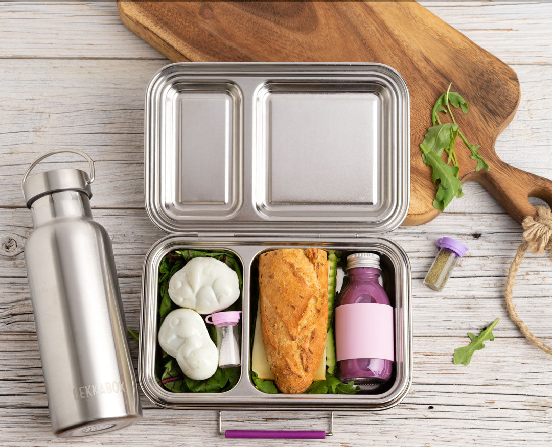 Lekkabox Salty - skleněná solnička a pepřenka - levandule