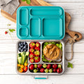 Lekkabox GRANDE nerezový box se 5 odděleními - petrolejová