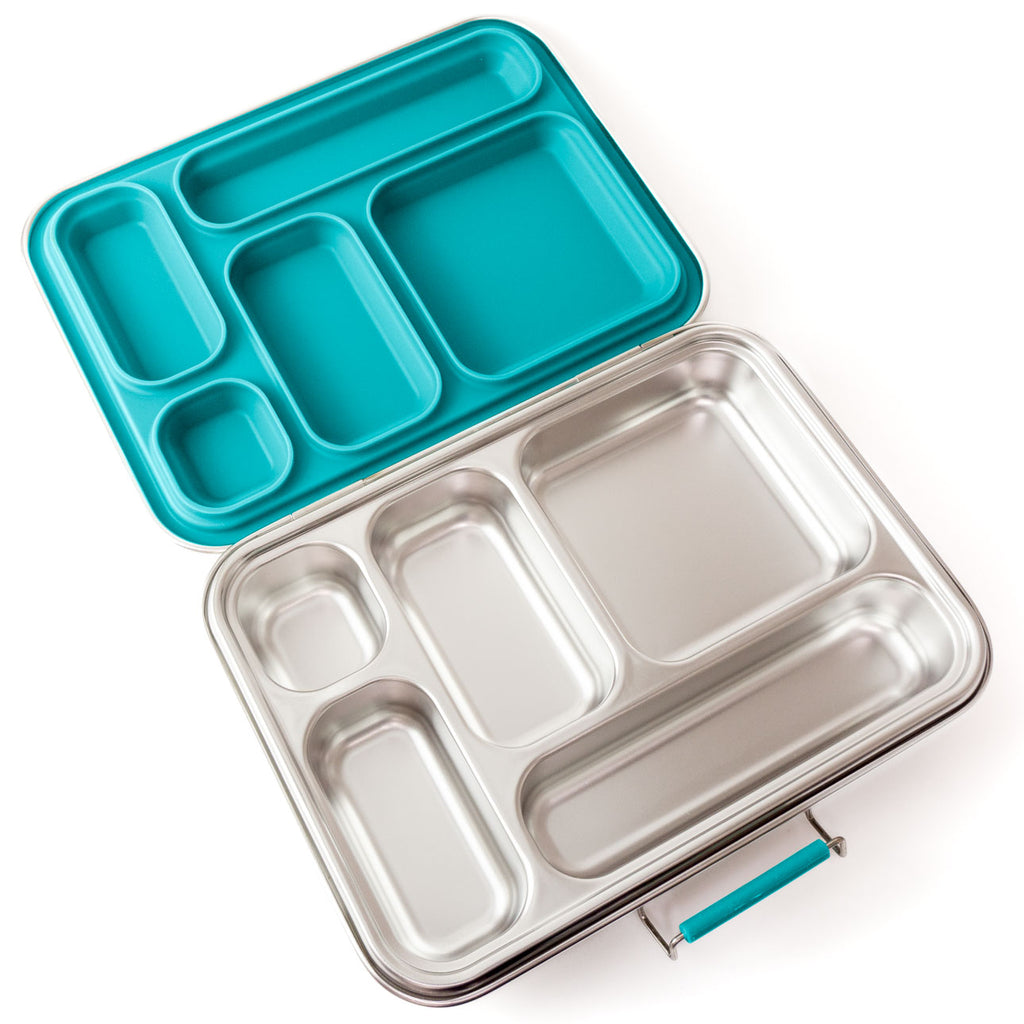 Lekkabox GRANDE nerezový box se 5 odděleními - petrolejová