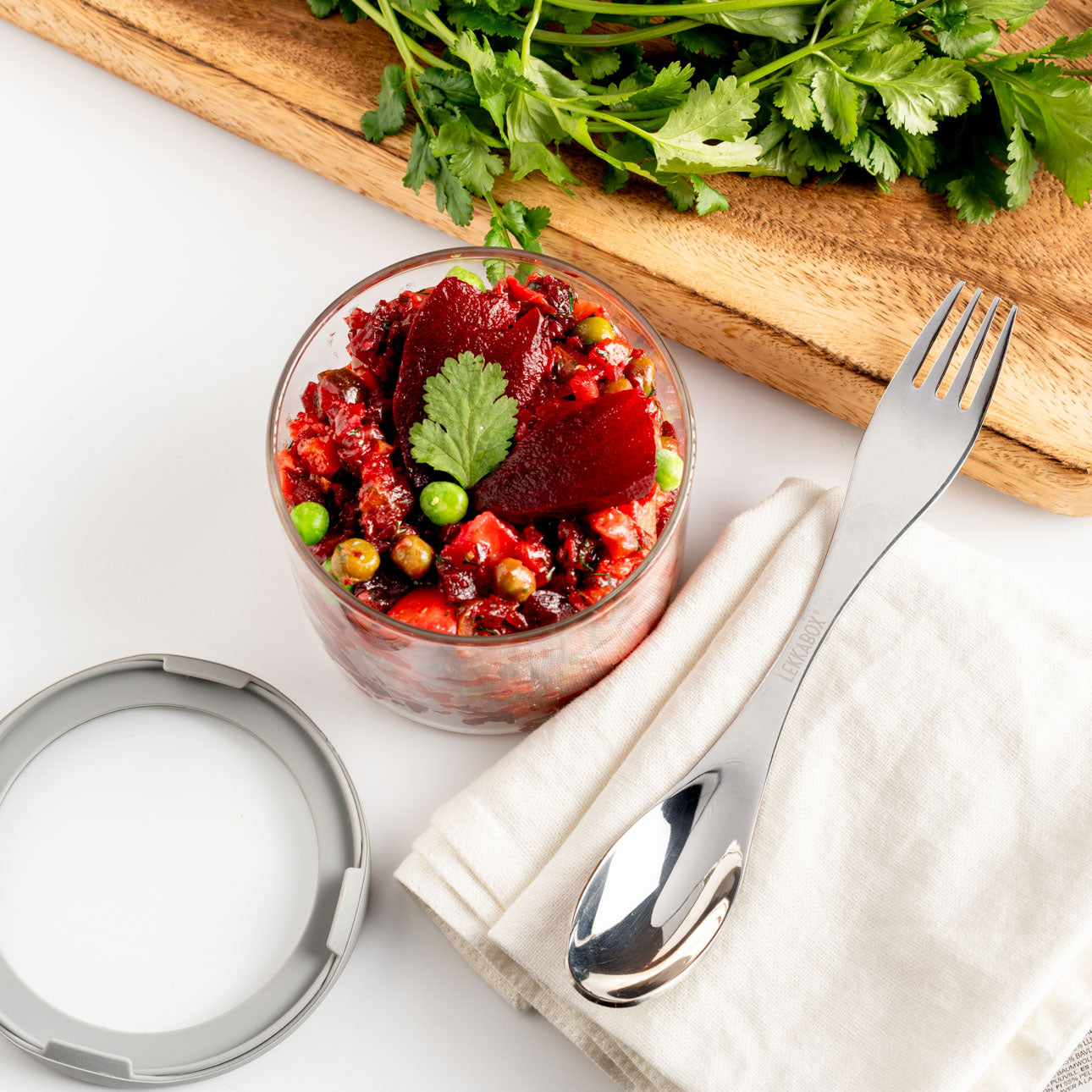 Velká nerezová vidličko-lžička stříbrná