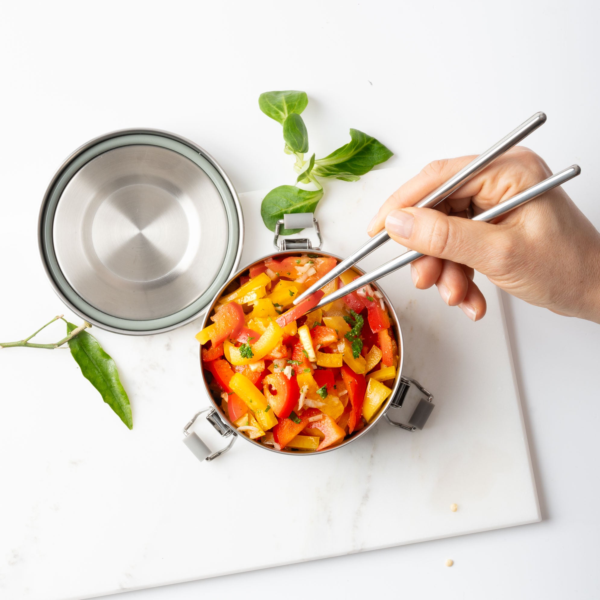 Lekkabox Stix - mini nerezové hůlky - stříbrné