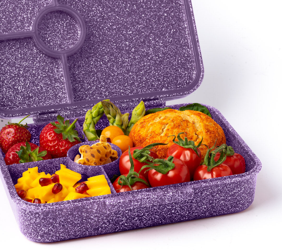 Lekkabox Glamour se 4 odděleními - fialový se třpytkami
