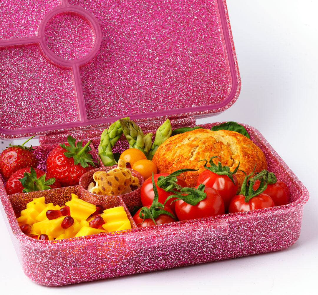 Lekkabox Glamour se 4 odděleními - růžový se třpytkami