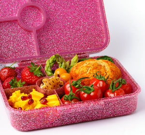 Lekkabox Glamour se 4 odděleními - růžový se třpytkami