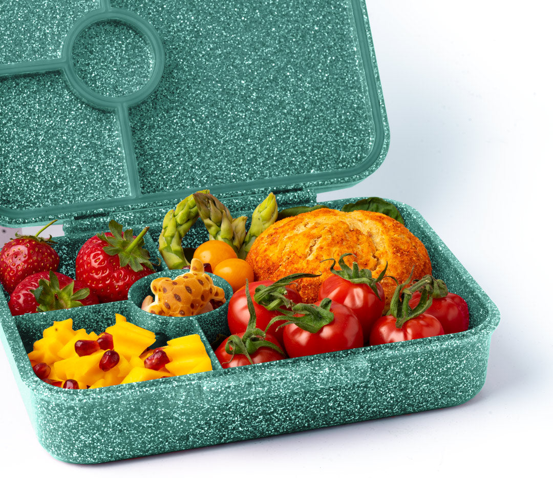 Lekkabox Glamour se 4 odděleními - aqua se třpytkami