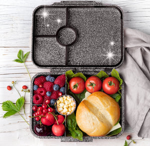 Lekkabox Glamour se 4 odděleními - černý se třpytkami