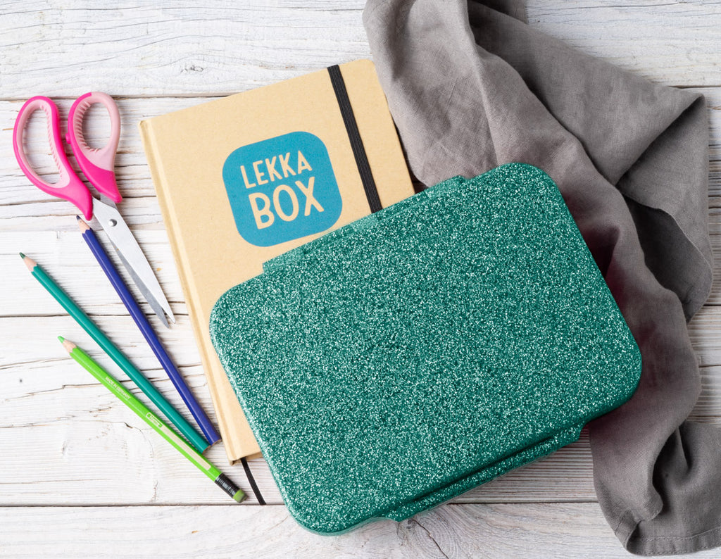 Lekkabox Glamour se 4 odděleními - aqua se třpytkami