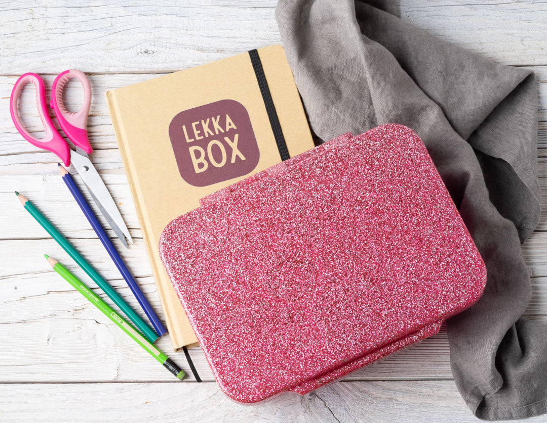 Lekkabox Glamour se 4 odděleními - růžový se třpytkami